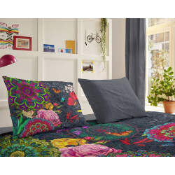 Bomuldssatin sengetøj Abbra med mandala, blomstermotiver og sommerfugle  fra MyTrendyHome.dk