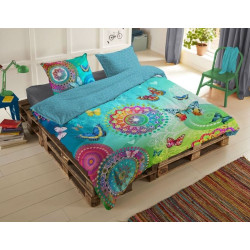 Bomuldssatin sengetøj New Prada med mandala, plantemotiver og sommerfugle  fra MyTrendyHome.dk