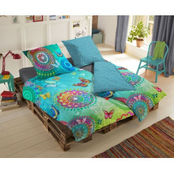 Bomuldssatin sengetøj New Prada med mandala, plantemotiver og sommerfugle  fra MyTrendyHome.dk