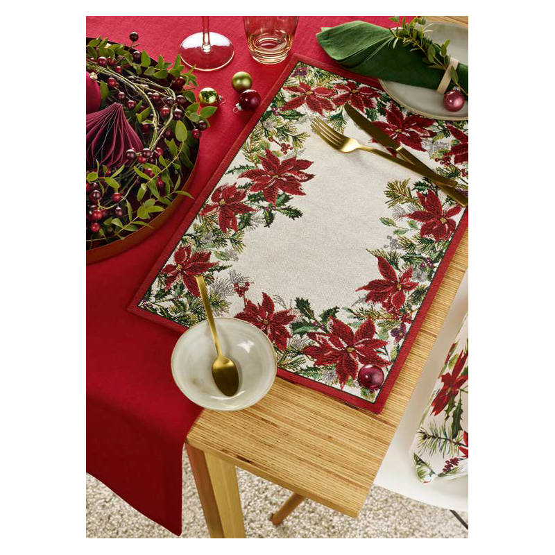Dækkeserviet med julemotiv Winter Blossom fra MytrendyHome.dk