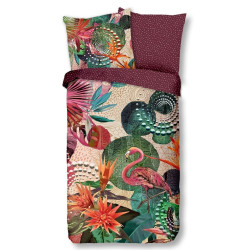 Bomuldssatin sengetøj Sirke med mandala & flamingo fra MyTrendyHome.dk