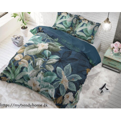 Bomuldssengetøj Fresh Jungle Green med blomster fra MyTrendyHome.dk