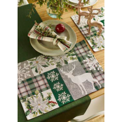 Dækkeserviet med julemotiv X-MAS LODGE fra MytrendyHome.dk