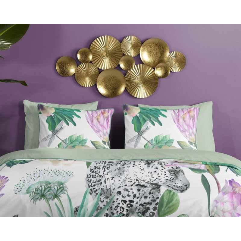 Bomuldssatin Volterra med leopard og blomster fra MyTrendyHome.dk