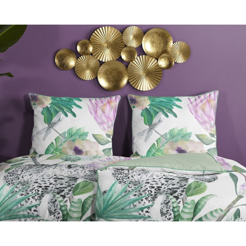 Bomuldssatin Volterra med leopard og blomster fra MyTrendyHome.dk