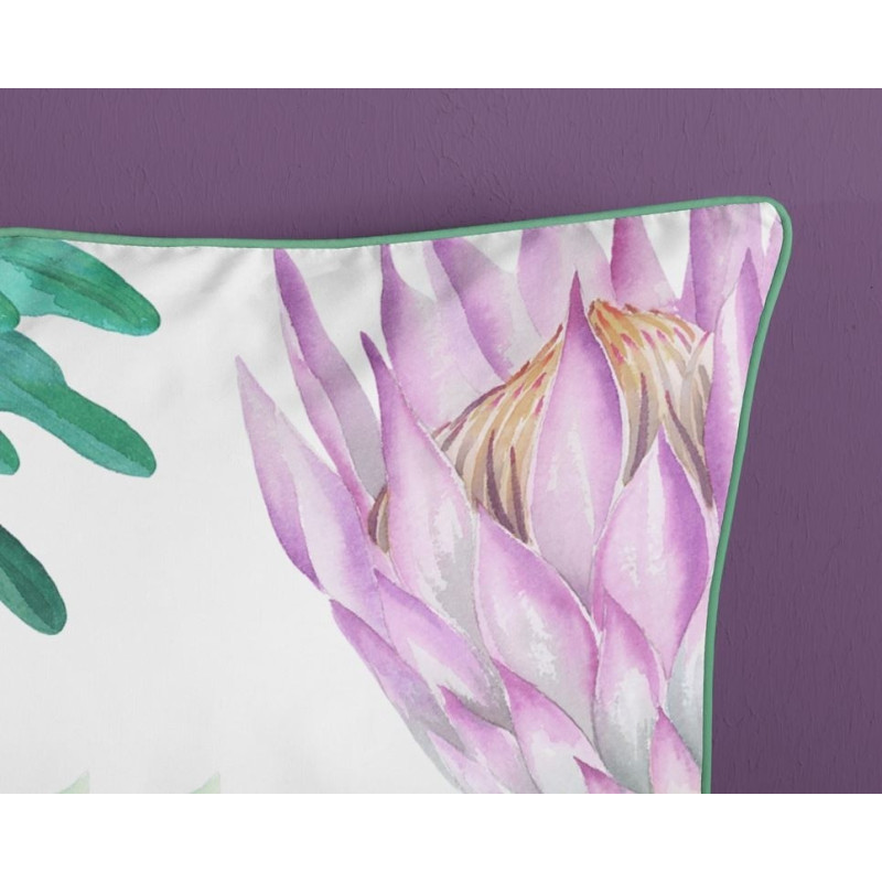 Bomuldssatin Volterra med leopard og blomster fra MyTrendyHome.dk