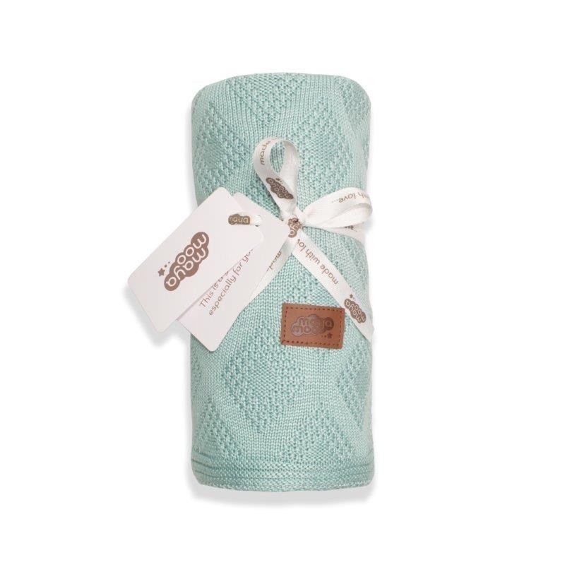 Strikket tæppe/blanket til børn i  bamboo fra MytrendyHome.dk