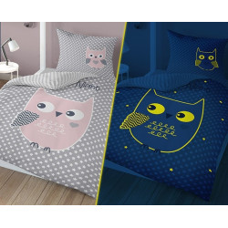 Selvlysende sengetøj Owl Good Night fra MytrendyHome.dk