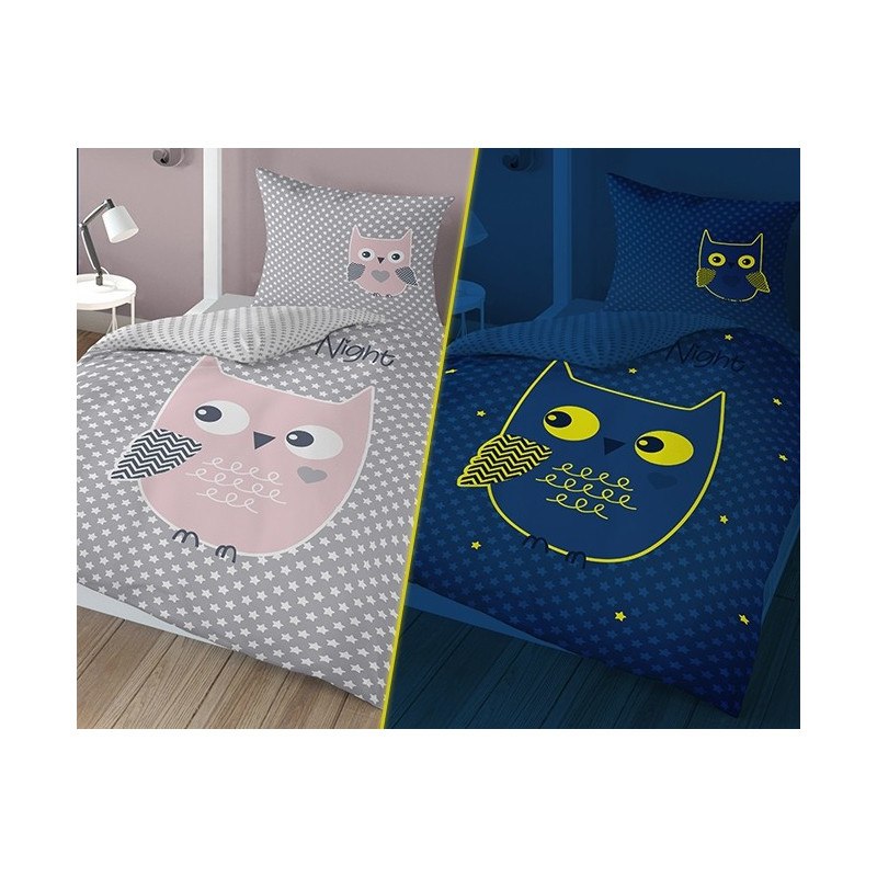 Selvlysende sengetøj Owl Good Night fra MytrendyHome.dk