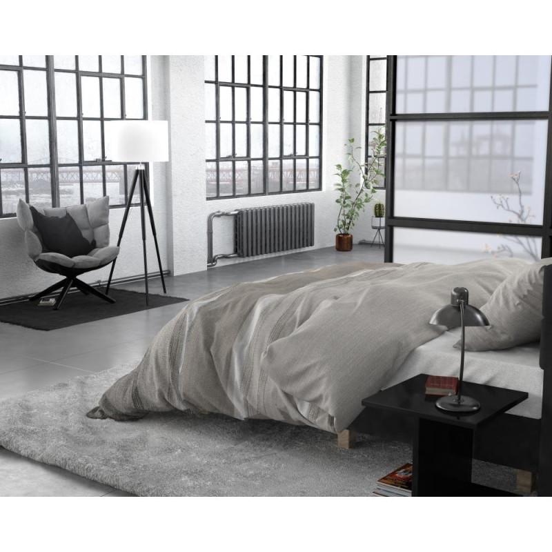 Flonel sengesæt Stone Stripe Taupe med stribet mønster fra MyTrendyHome