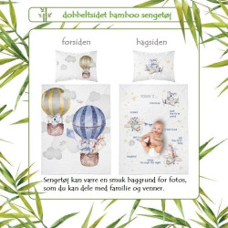 Dobbeltsidet Bambus sengetøj Luftballon Blå fra MyTrendyHome. dk
