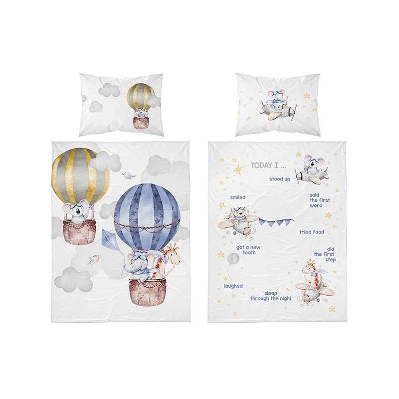 Dobbeltsidet Bambus sengetøj Luftballon Blå fra MyTrendyHome. dk