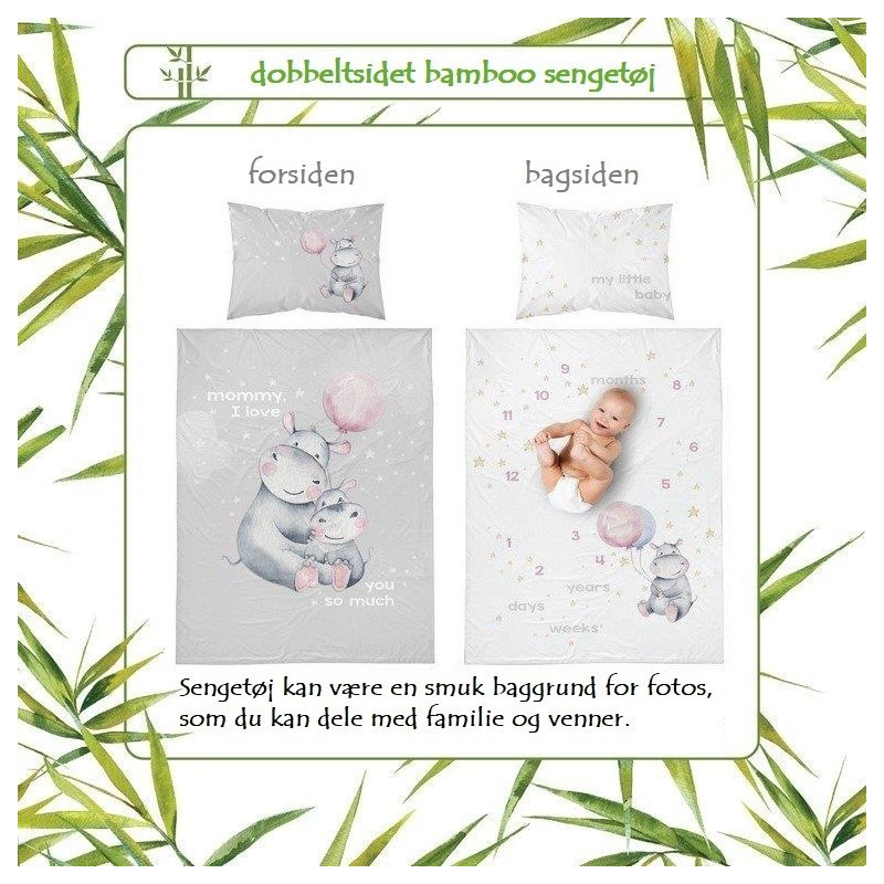 Dobbeltsidet Bambus sengetøj Lovely Mommy Grå fra MyTrendyHome. dk