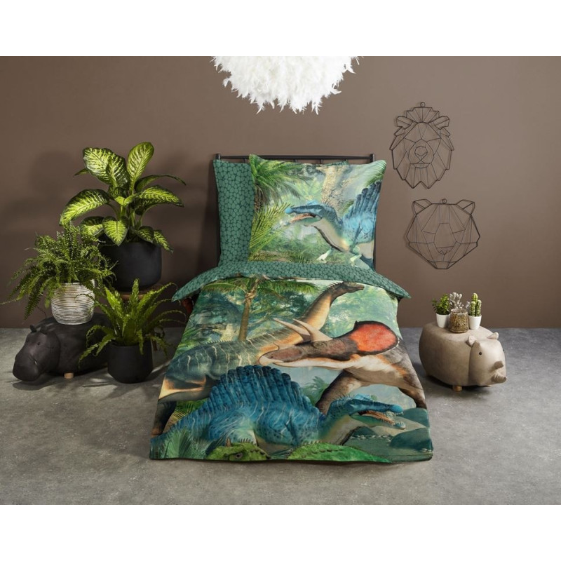Børnesengetøj Jurassic,100% bomuld med dinosaur fra MyTrendyHome.dk