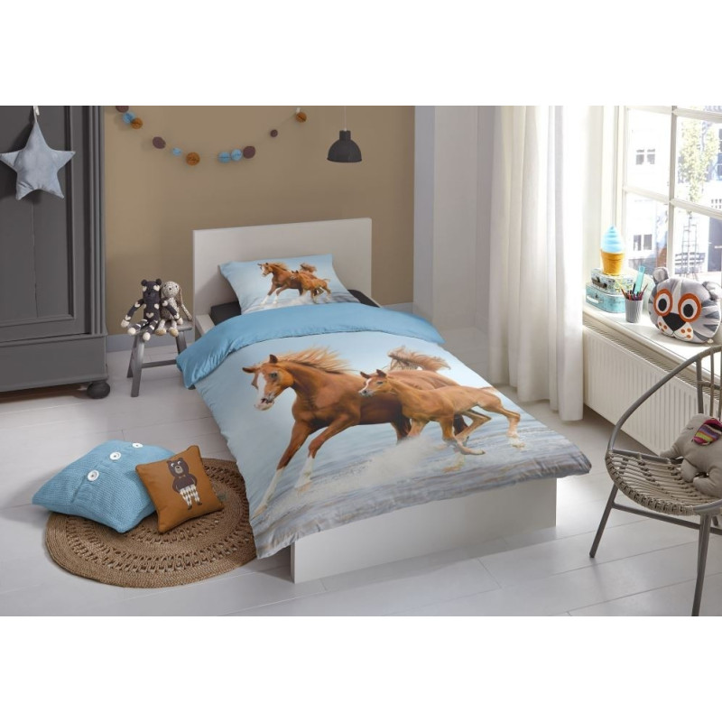 Sengesæt Free Horses med galoperende brune heste fra MyTrendyhome.dk