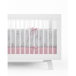 Dobbeltsidet sengetøj med sengerand Søde Elefanter pink - MyTrendyHome
