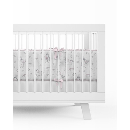 Dobbeltsidet sengetøj med sengerand Unicorn Grey - MyTrendyHome.dk