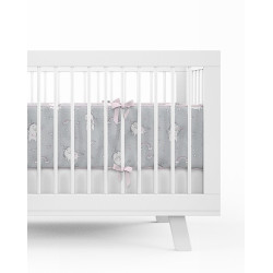 Dobbeltsidet sengetøj med sengerand Unicorn Grey - MyTrendyHome.dk
