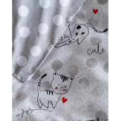 Dobbeltsidet sengetøj med sengerand Unicorn Grey - MyTrendyHome.dk