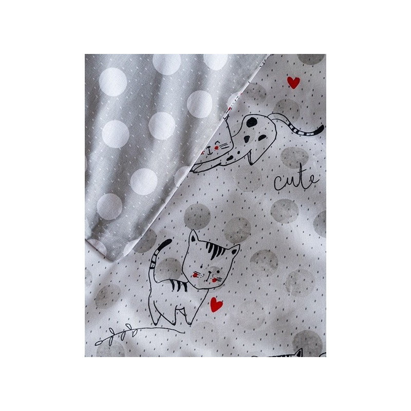 Dobbeltsidet sengetøj med sengerand Unicorn Grey - MyTrendyHome.dk