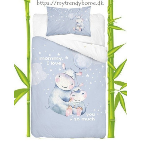 Dobbeltsidet Bambus sengetøj Lovely Mommy Blå fra MyTrendyHome. dk