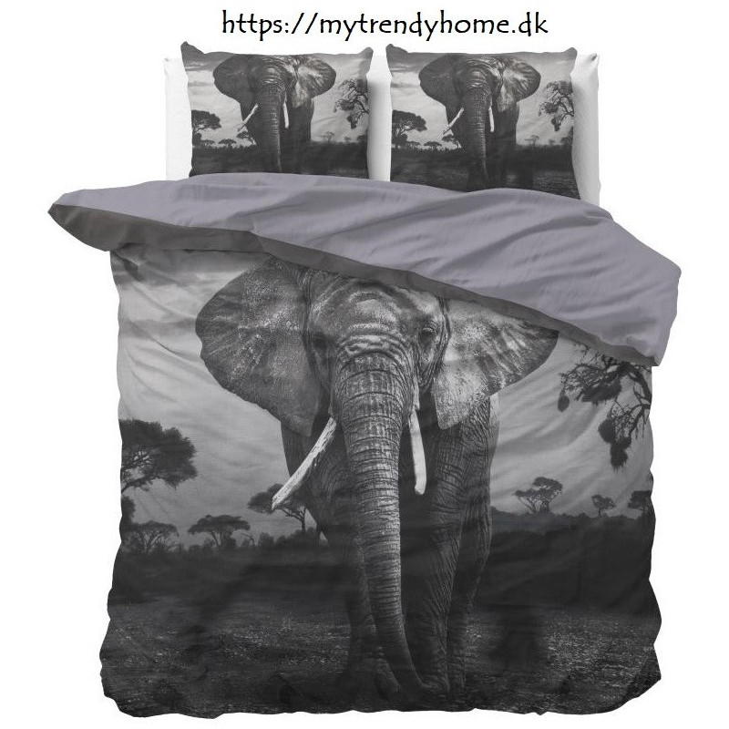 Sengesæt Elephant Mansion Anthracite i ren bomuld fra MyTrendyHome.dk