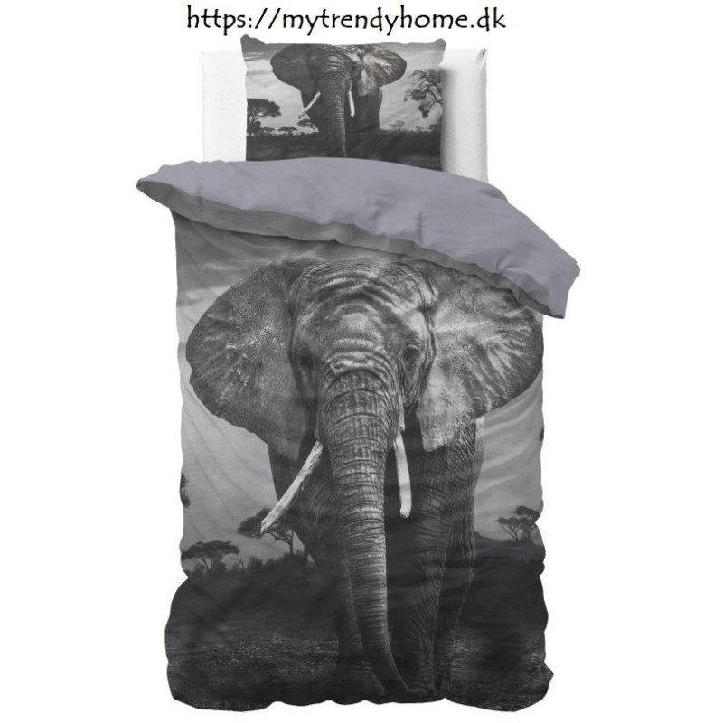 Sengesæt Elephant Mansion Anthracite i ren bomuld fra MyTrendyHome.dk