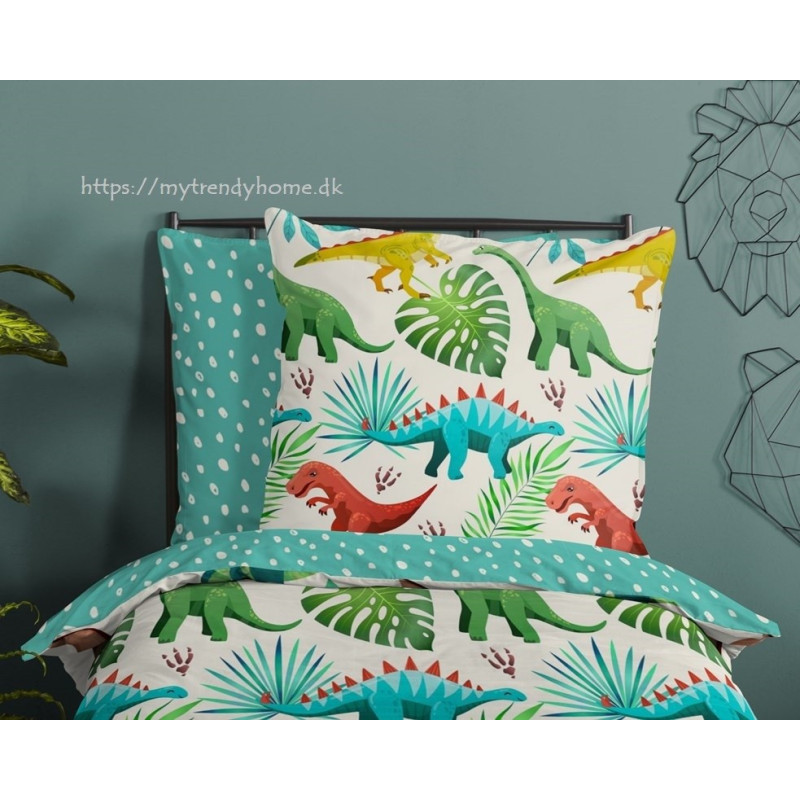 Børnesengetøj Dinos,100% bomuld med dinosaur fra MyTrendyHome.dk