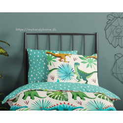 Børnesengetøj Dinos,100% bomuld med dinosaur fra MyTrendyHome.dk