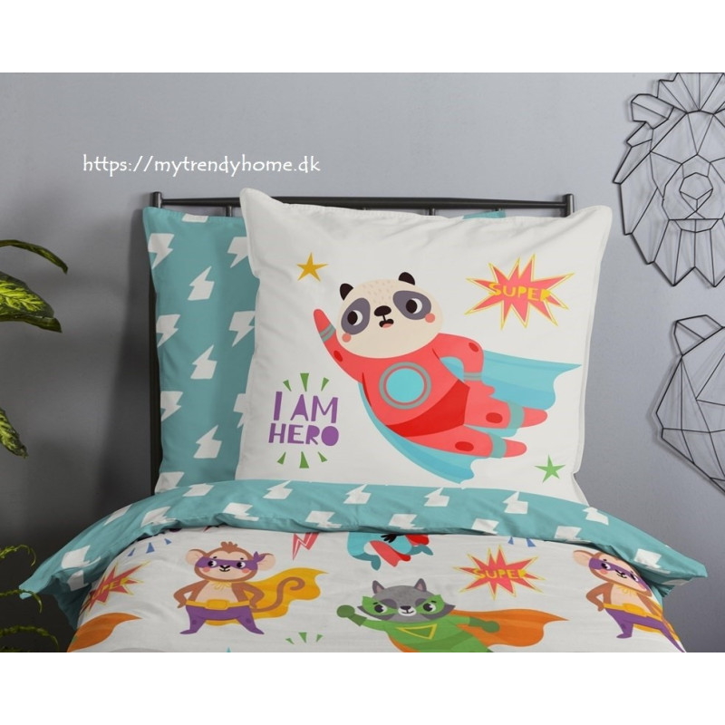 Børnesengetøj Superhero i bomuld med Superhelt fra MyTrendyHome.dk