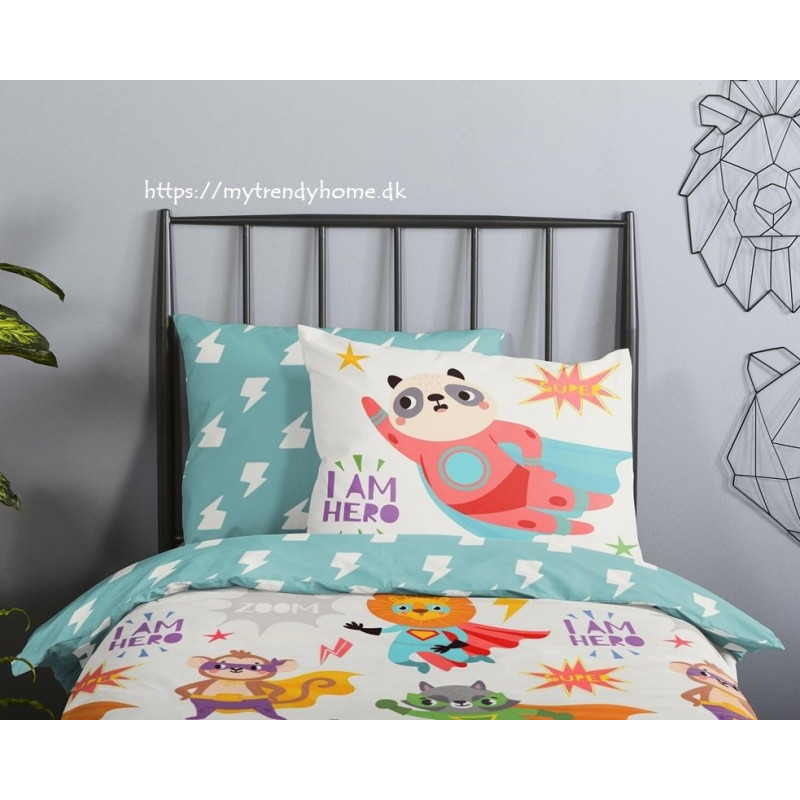 Børnesengetøj Superhero i bomuld med Superhelt fra MyTrendyHome.dk