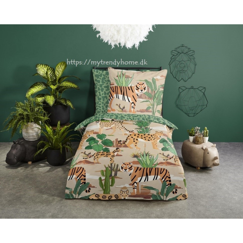 Børnesengetøj Savanne med tiger og leopard fra MyTrendyHome.dk