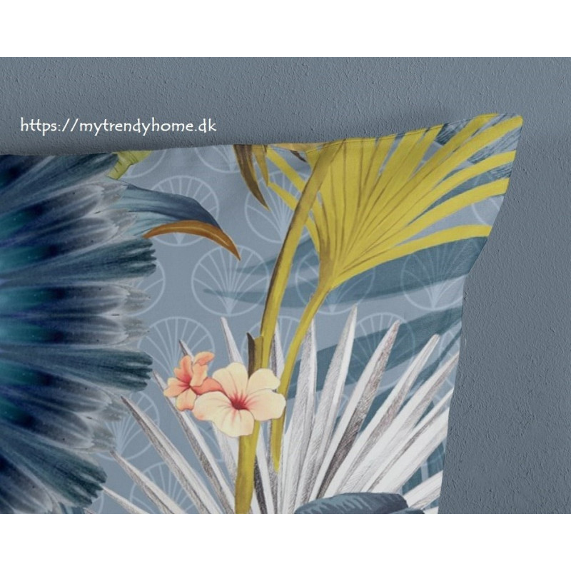 Bomuldssatin sengetøj Laska Blue med mandala ornament fra MytrendyHome