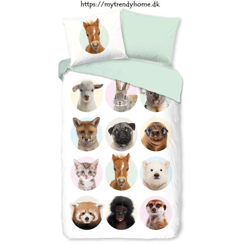 Børnesengetøj Young Animals i bomuld med Små dyr fra MyTrendyHome.dk
