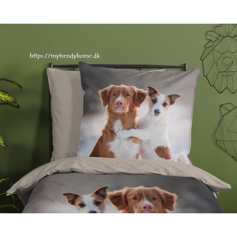 Børnesengetøj Hugs med små søde hunde fra MyTrendyHome.dk