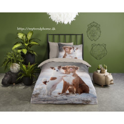 Børnesengetøj Hugs med små søde hunde fra MyTrendyHome.dk