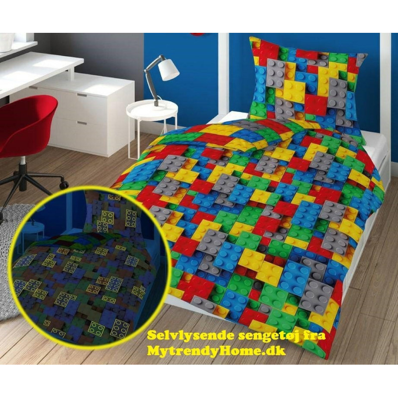 Selvlysende sengetøj  Lego fra MytrendyHome.dk