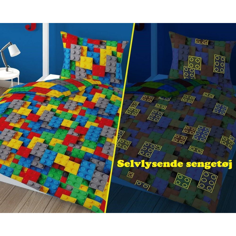 Selvlysende sengetøj  Lego fra MytrendyHome.dk