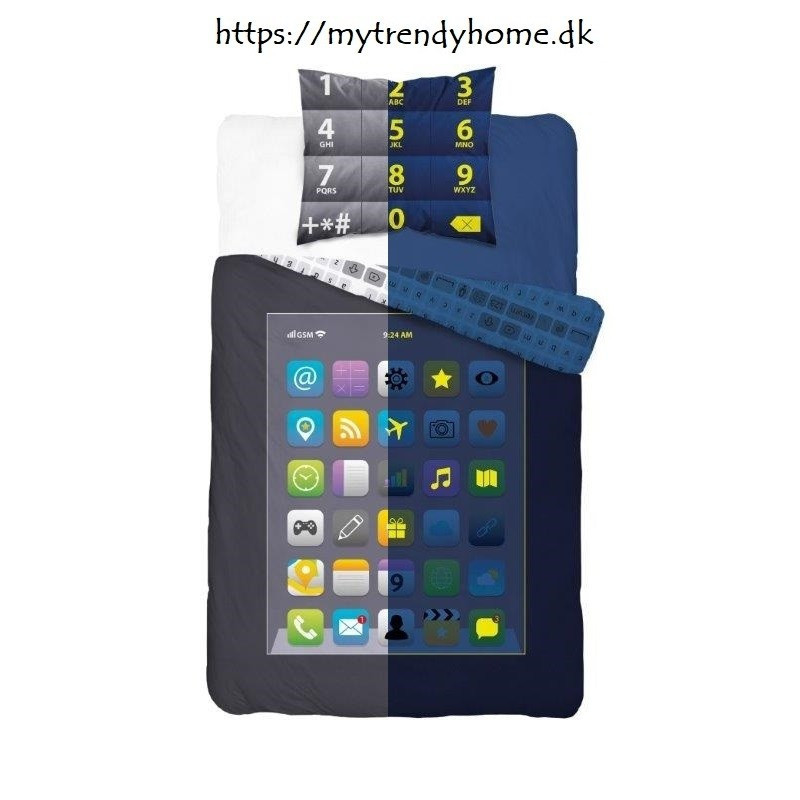 Selvlysende sengetøj Tablet Sort fra MytrendyHome.dk