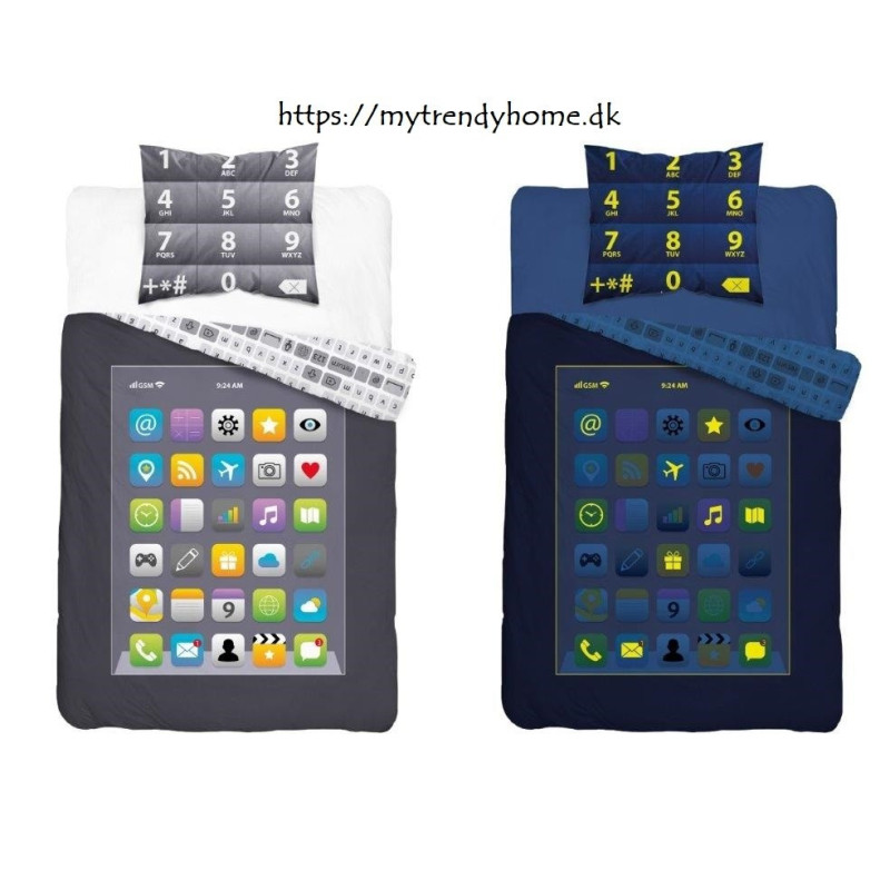 Selvlysende sengetøj Tablet Sort fra MytrendyHome.dk