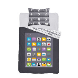 Selvlysende sengetøj Tablet Sort fra MytrendyHome.dk