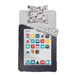 Selvlysende sengetøj Tablet Grå fra MytrendyHome.dk