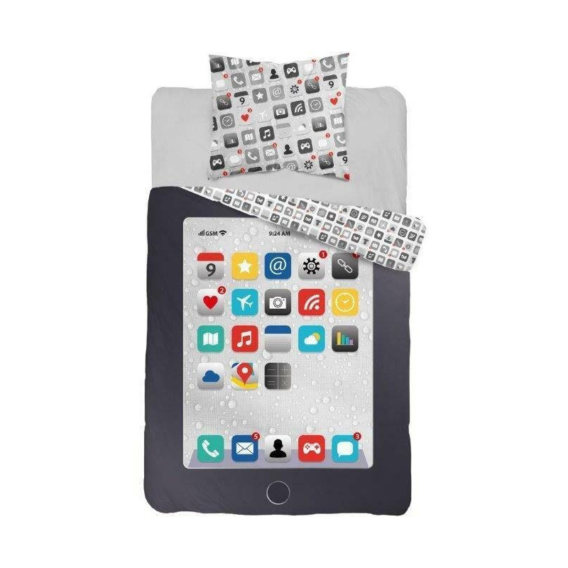 Selvlysende sengetøj Tablet Grå fra MytrendyHome.dk