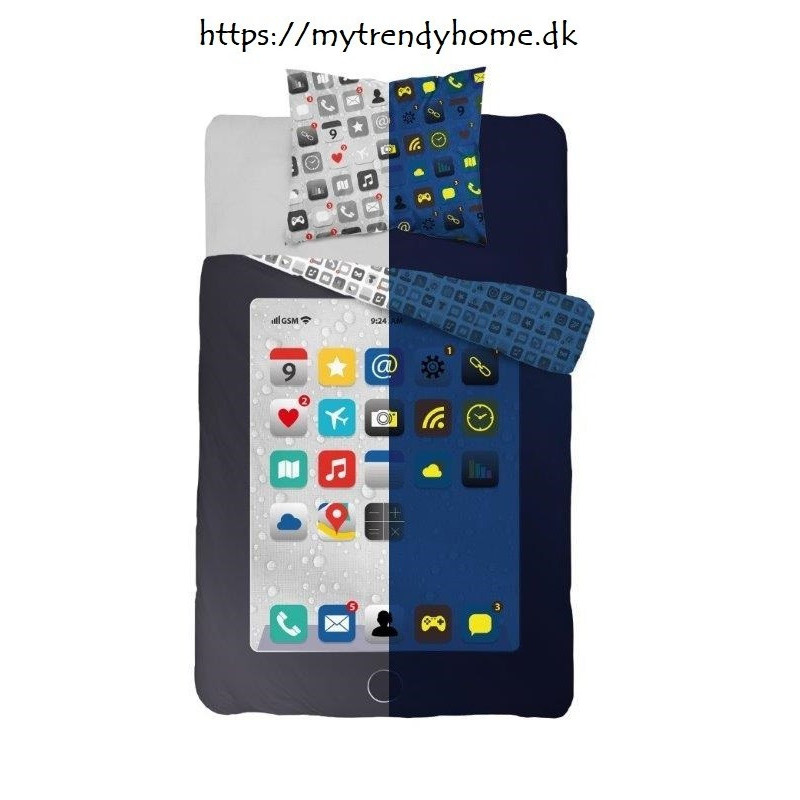 Selvlysende sengetøj Tablet Grå fra MytrendyHome.dk