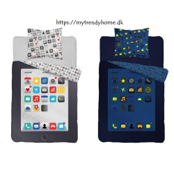 Selvlysende sengetøj Tablet Grå fra MytrendyHome.dk