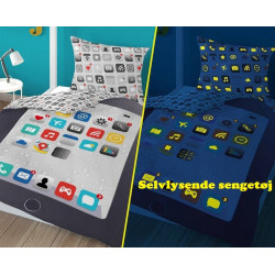 Selvlysende sengetøj Tablet Grå fra MytrendyHome.dk