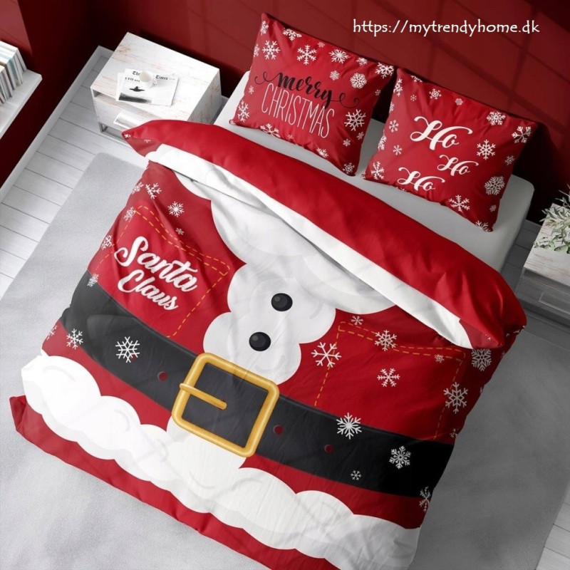 Julesengesæt Santa Claus med julemotiv i ren bomuld fra MyTrendyHome
