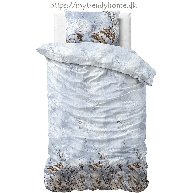 Flonel sengesæt Janine Grey med blomster mønster fra MytrendyHome.dk