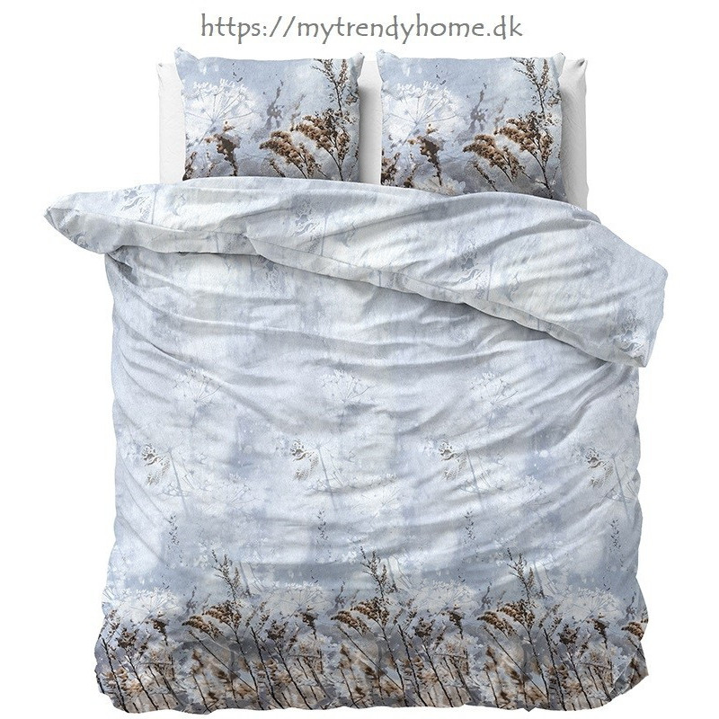 Flonel sengesæt Janine Grey med blomster mønster fra MytrendyHome.dk