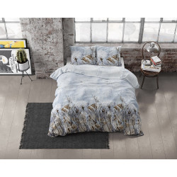 Flonel sengesæt Janine Grey med blomster mønster fra MytrendyHome.dk